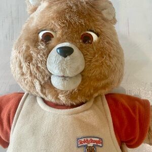 Vintage TEDDY RUXPIN Talking Toy Bear Worlds of Wonder 1985 w TAPE WORKS!